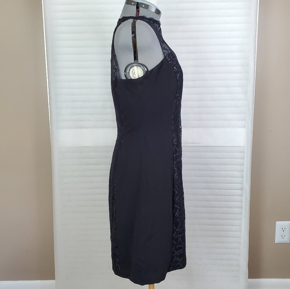 LAST CHANCE Badgley Mischka Collection sequin lace cocktail dress 14 - Picture 3 of 12